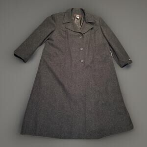 Vtg Stephanie Matthews 100% Wool Black Coat Long Women’s 22-24 Made In Mexico